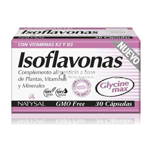 Nutricosmetics Natysal Isoflavonas Con Vitaminas K2 D3 Nuevo 30 Cap