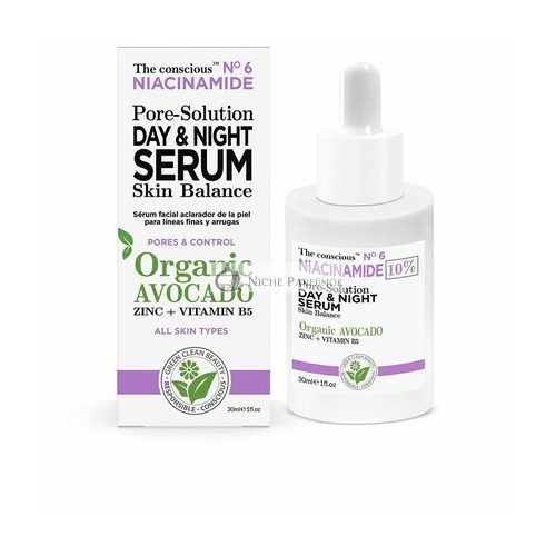 The Conscious Niacinamide Pore Solution Day Night Serum Organic Avocado 30ml Women