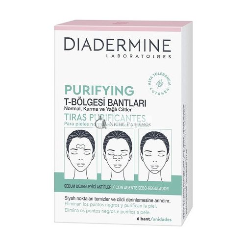 Diadermine Cleansing Strips for Normal and Combination Skin - Removes Blackheads - 6 Strips Pack