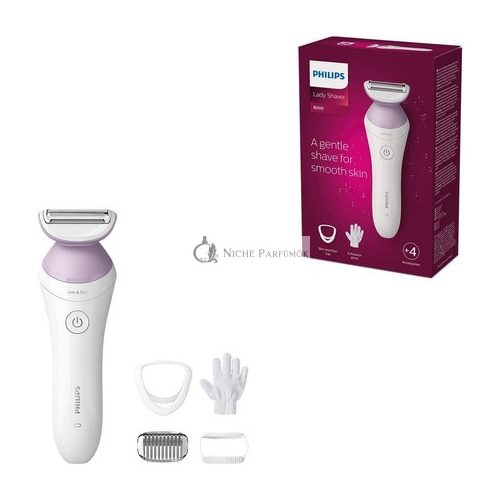 Philips Lady Shaver Series 6000 Cordless Wet and Dry Shaver with 4 Accessories Body Scrubbing Glove Comb Attachment