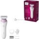 Philips Lady Shaver Series 6000 Cordless Wet and Dry Shaver with 4 Accessories Body Scrubbing Glove Comb Attachment