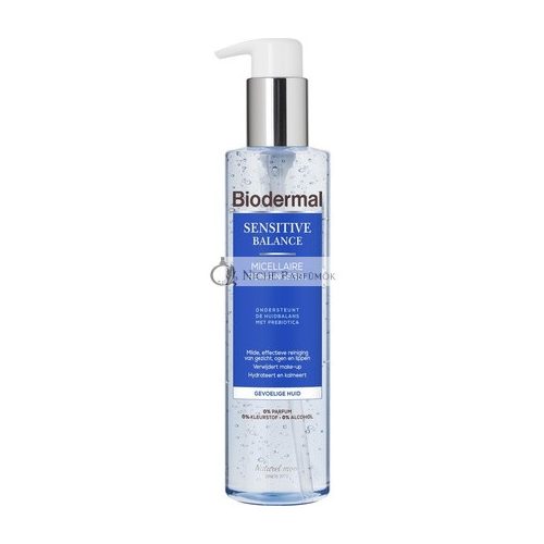 Biodermal Sensitive Balance Micellar Cleansing Gel - Facial Cleansing With Hyaluronic Acid - For Sensitive Skin - 200ml