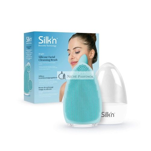 Silk'n Bright Silicone Facial Cleansing Brush Hygienic Deep Cleaning Gentle Exfoliation and Massage Waterproof Rechargeable Light Blue