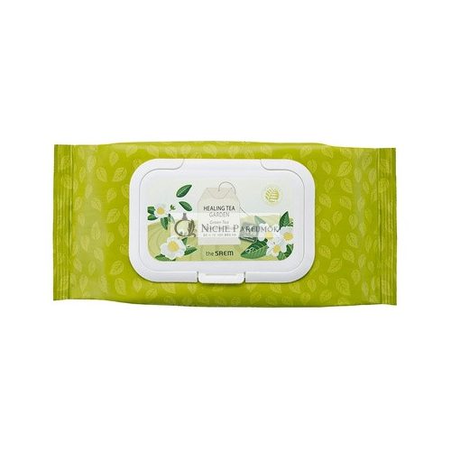 [the SAEM] Healing Tea Garden Green Tea Cleansing Tissue - Moisturizing Makeup Cleansing Tissue for Normal to Dry Skin