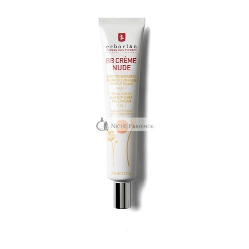 Erborian BB Cream with Ginseng Imperfection Covering Foundation 5-in-1 Korean Skincare Face Cream SPF 20 Nude Shade 45ml