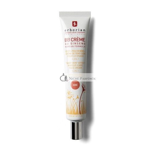 Erborian BB Cream with Ginseng Imperfection Covering Foundation 5-in-1 Korean Skincare Face Cream SPF 20 Doré Shade 45ml