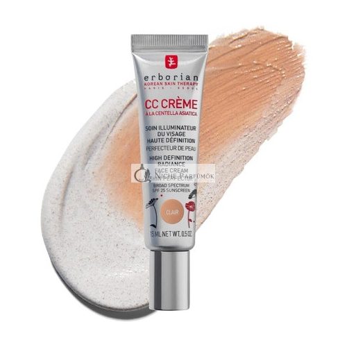 Erborian CC Cream with Centella Asiatica Lightweight Skin Perfector Tinted Moisturiser and Brightening Face Cream Fair Shade SPF 25 15ml