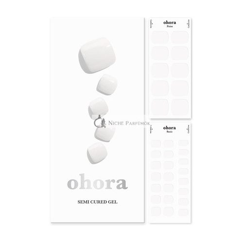 ohora Semi-Cured Gel Pedicure Strips - Includes 16 Solid Color, 14 Accent Wraps, 2 Prep Pads, Nail File & Wooden Stick