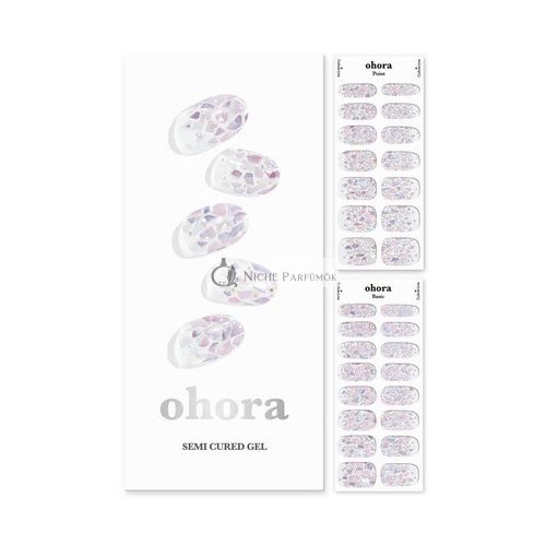 ohora Semi Cured Gel Nail Strips N Petal Rain - Works with Any Nail Lamps Salon-Quality Long Lasting Easy to Apply & Remove - Includes 2 Prep Pads Nail File & Wooden Stick