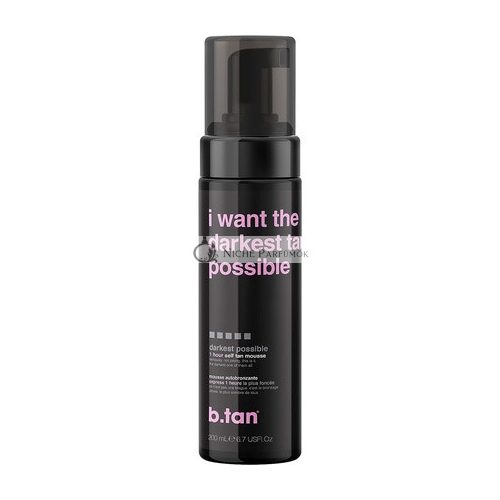 b.tan Darkest Possible Fake Tan 1 Hour Instant Self-Tanning Mousse 200ml